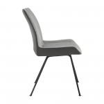 Coronado Contemporary Dining Chair in Gray and Pewter Fabric - Set of 2