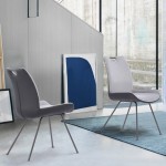 Coronado Contemporary Dining Chair in Gray and Pewter Fabric - Set of 2
