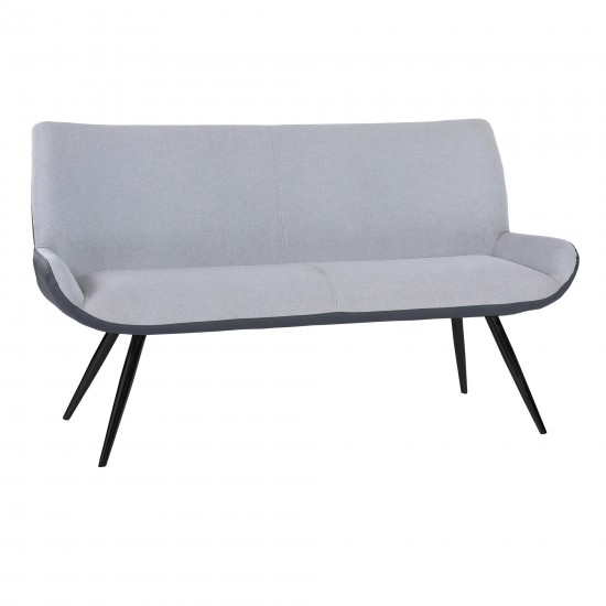 Coronado Contemporary Bench in Brushed Gray and Gray Fabric