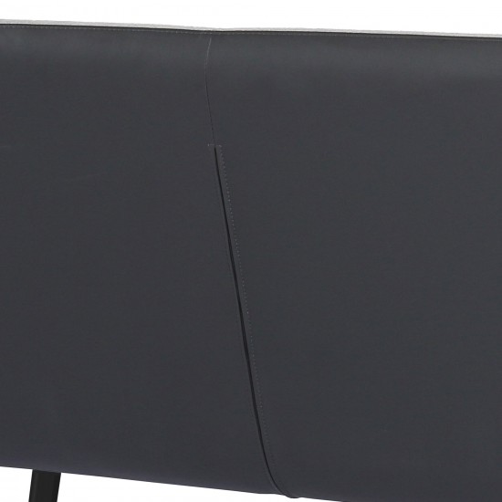 Coronado Contemporary Bench in Brushed Gray and Gray Fabric