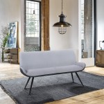 Coronado Contemporary Bench in Brushed Gray and Gray Fabric