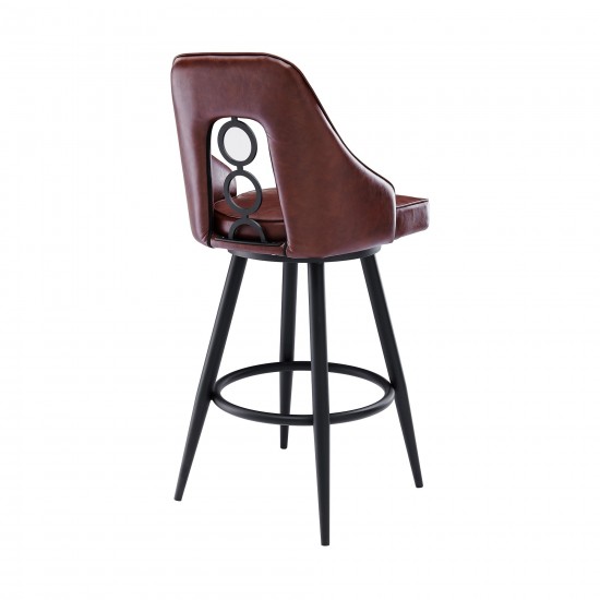 Ruby Contemporary 30" Bar Height Barstool in Black Powder Coated Finish