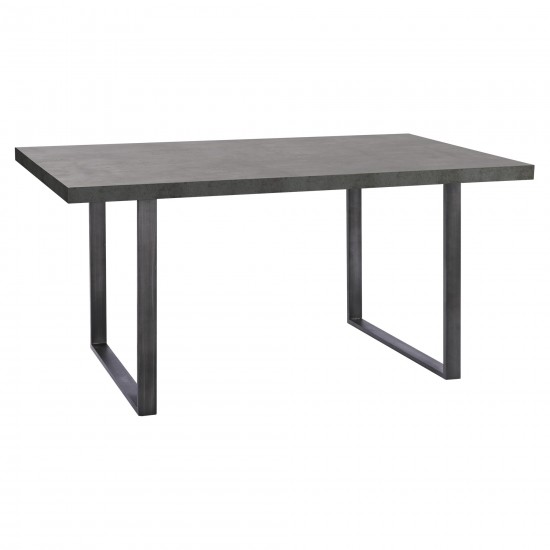 Newark Contemporary Dining Table in Gray and Rusted Black