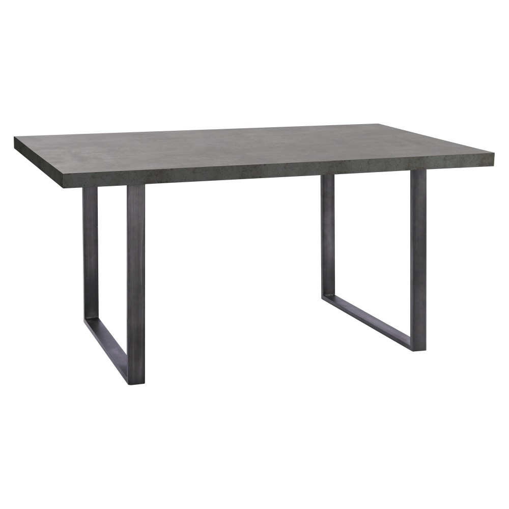 Newark Contemporary Dining Table in Gray and Rusted Black