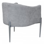 Jolie Accent Chair in Polished Stainless Steel Finish and Silver Fabric