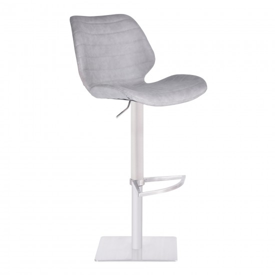 Falcon Adjustable Swivel Barstool in Brushed Stainless Steel