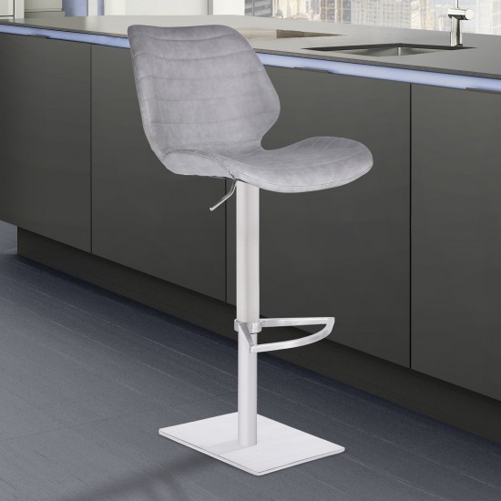 Falcon Adjustable Swivel Barstool in Brushed Stainless Steel