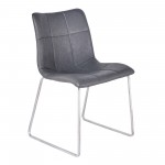 Hamilton Contemporary Dining Chair in Brushed Stainless Steel - Set of 2