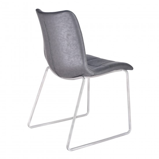 Hamilton Contemporary Dining Chair in Brushed Stainless Steel - Set of 2