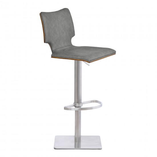 Sydney Adjustable Barstool in Brushed Stainless Steel