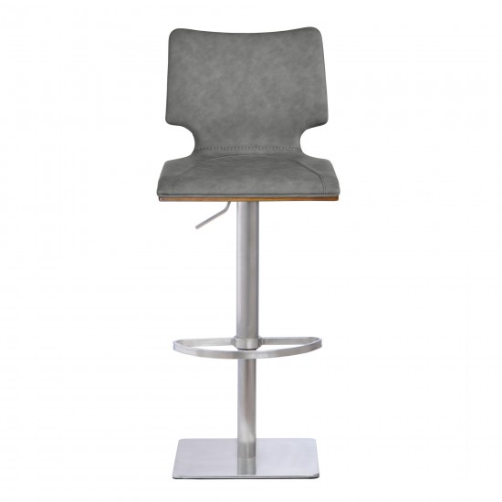 Sydney Adjustable Barstool in Brushed Stainless Steel