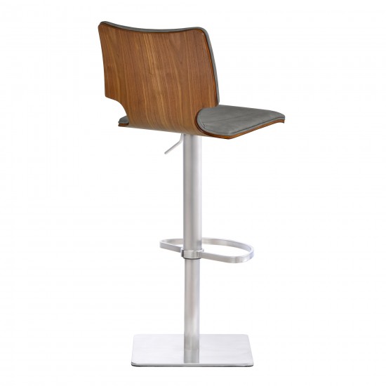 Sydney Adjustable Barstool in Brushed Stainless Steel