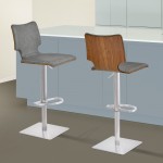 Sydney Adjustable Barstool in Brushed Stainless Steel