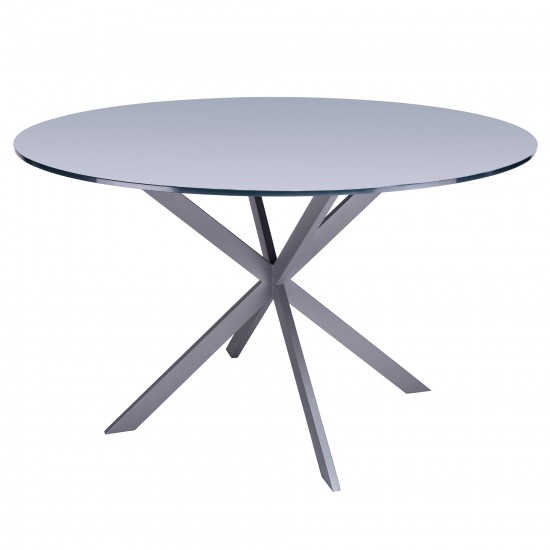 Mystere Modern Dining Table in Gray Powder Coated finish