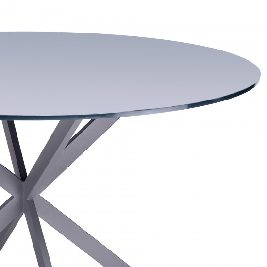 Mystere Modern Dining Table in Gray Powder Coated finish