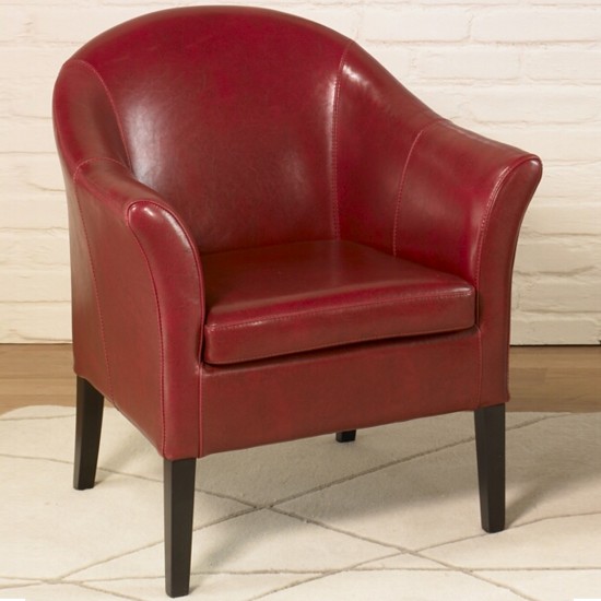 1404 Red Leather Club Chair