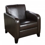 1400 Brown Faux Leather Club Chair