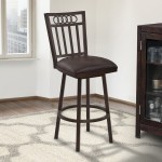 Olympia 30" Bar Height Metal Swivel Barstool in Bandero Espresso Fabric