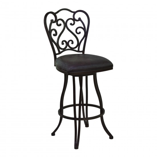 Celeste 26" Counter Height Swivel Barstool in Bandero Espresso Fabric