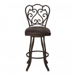 Celeste 26" Counter Height Swivel Barstool in Bandero Espresso Fabric