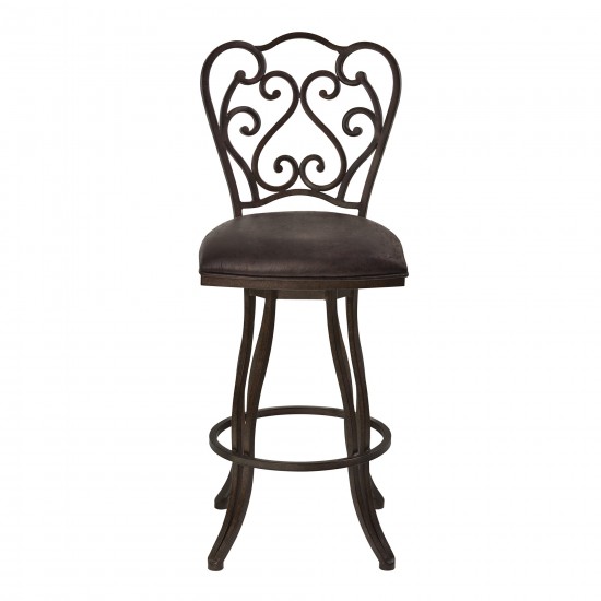 Celeste 26" Counter Height Swivel Barstool in Bandero Espresso Fabric