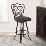 Celeste 26" Counter Height Swivel Barstool in Bandero Espresso Fabric