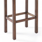 Tudor 30" Bar Height Wood Backless Barstool in Chestnut Finish