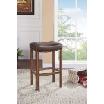 Tudor 30" Bar Height Wood Backless Barstool in Chestnut Finish