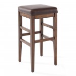 Sonata 26" Counter Height Wood Backless Barstool in Chestnut Finish