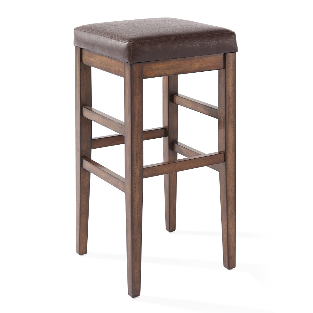 Sonata 26" Counter Height Wood Backless Barstool in Chestnut Finish Sonata 26" Counter Height Wood Backless Barstool in Chestnut Finish