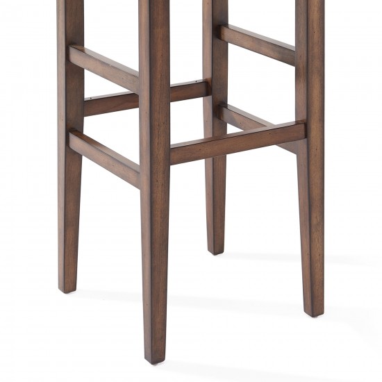 Sonata 26" Counter Height Wood Backless Barstool in Chestnut Finish