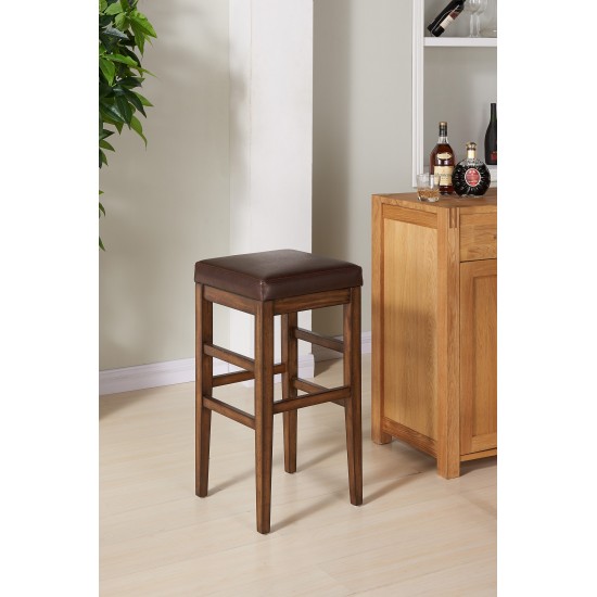 Sonata 26" Counter Height Wood Backless Barstool in Chestnut Finish