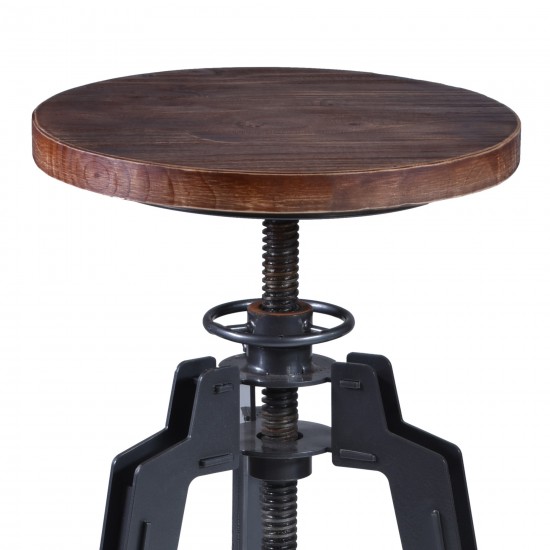 Tribeca Adjustable Barstool in Industrial Gray finish with Ash Wood Seat