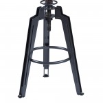 Tribeca Adjustable Barstool in Industrial Gray finish with Ash Wood Seat