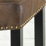 Tudor 26" Backless Stationary Barstool in Wrangler Brown Fabric