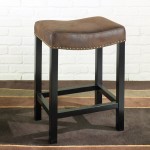 Tudor 26" Backless Stationary Barstool in Wrangler Brown Fabric