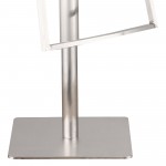 Ibiza Adjustable Brushed Stainless Steel Barstool in Gray Faux Leather