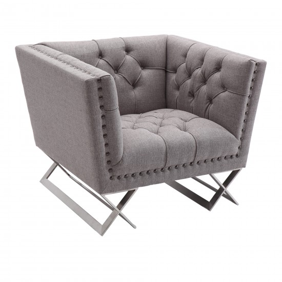 Odyssey Sofa Chair in Brushed Stainless Steel finish