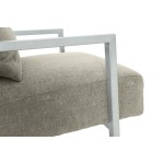 Skyline Modern Accent Chair In Gray Linen and Steel Legs