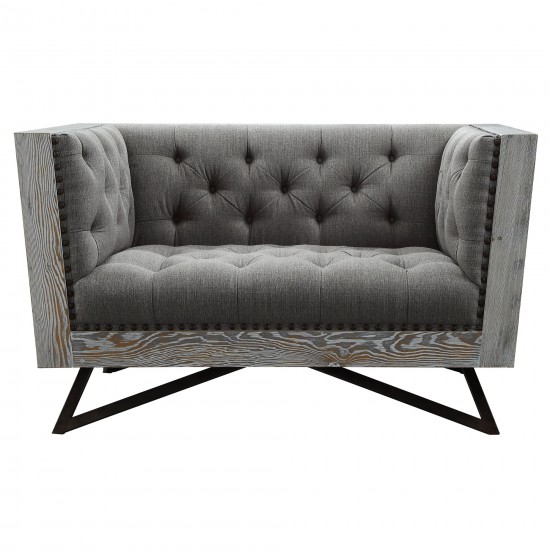 Regis Contemporary Chair in Gray Fabric