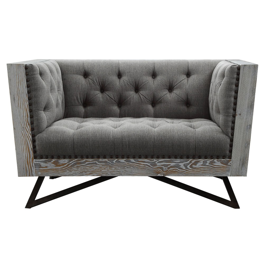 Regis Contemporary Chair in Gray Fabric Regis Contemporary Chair in Gray Fabric