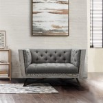 Regis Contemporary Chair in Gray Fabric