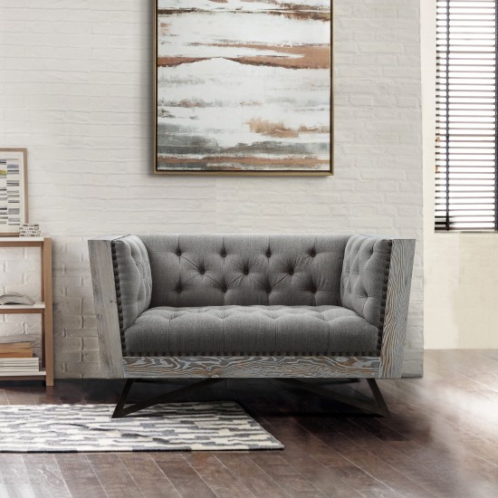 Regis Contemporary Chair in Gray Fabric