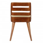 Storm Mid-Century Dining Chair in Walnut Wood and Green Fabric