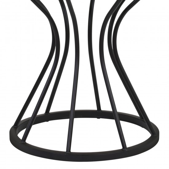 Zurich Round Dining Table in Black Finish and 48" Glass Top