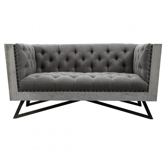 Regis Contemporary Loveseat in Gray Fabric