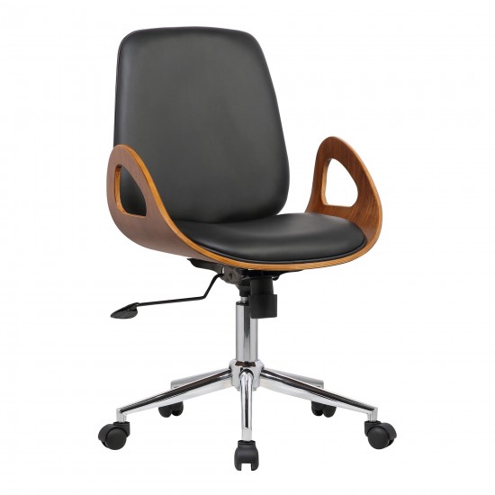 Wallace Mid-Century Office Chair in Chrome finish