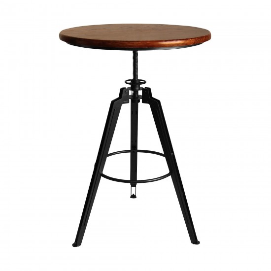 Tribeca Pub Table in Industrial Gray Finish with Ash Wood Tabletop