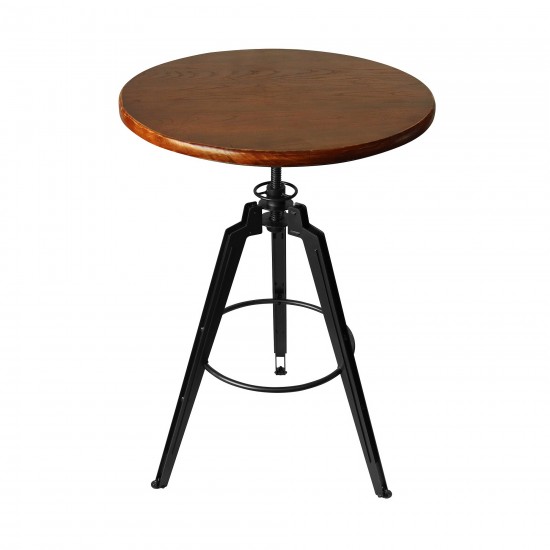 Tribeca Pub Table in Industrial Gray Finish with Ash Wood Tabletop