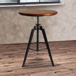Tribeca Pub Table in Industrial Gray Finish with Ash Wood Tabletop